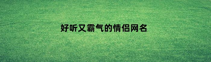 好听又霸气的情侣网名